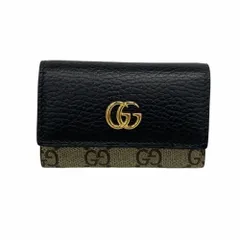 グッチ(Gucci) グッチ アクセサリー・キーケース GGスプリーム 456118  レザー ブラック ブラウン メンズ レディース