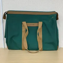 ☆0 ランセル LANCEL キャンバス×本革 ボストンバッグ 緑 折り畳んで発送します【バッグ】【2】