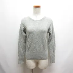 ユニクロ UNIQLO カシミヤ クルーネック セーター 長袖 ニット S グレー