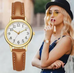 超人気　レディース　腕時計　アナログ　クォーツ　ブラウン　茶色