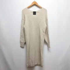 ロッソ ROSSO アーバンリサーチ 片畦 Vネック ニット ワンピース 36 アイボリー RA97-22B008 ウール混 アルパカ混