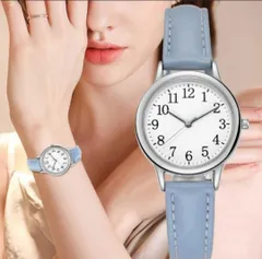 超人気　レディース　腕時計　アナログ　クォーツ　水色　青　ブルー