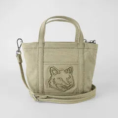 新品 メゾン キツネ MAISON KITSUNE トートバッグ ミニ トート カーキ