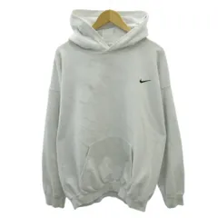 ナイキ NIKE ヴィンテージ 90s 銀タグ プルオーバー パーカー フーディ スウォッシュ ロゴ 刺繍 USA製 白 ホワイト 0114