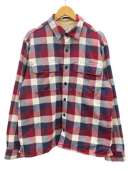 L.L.Bean (エルエルビーン) 裏フリースネルシャツ 長袖チェックシャツ  250393 M-REG レッド×ネイビー メンズ/027