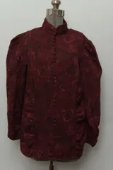 ユーロ 古着 ハンドメイド ウールブラウス ローズ柄 フラワー柄