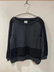 PLST プラステ 異素材切替 スウェット トレーナー サイズ2 M相当 ブラック