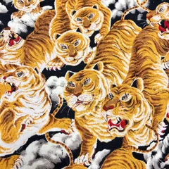 トラ柄ミニ裏毛ニット生地 65cm