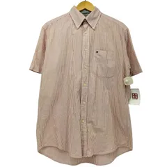 トミーヒルフィガー TOMMY HILFIGER ストライプ柄 ロゴ刺繍 ショートスリーブボタンダウンシャツ メンズ import：S 