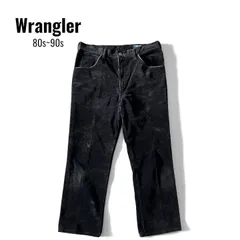 80s～90s Wrangler ラングラー コーデュロイパンツ 太畝 ストレート レギュラー 36 黒 ブラック ★M243