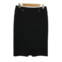 ボディドレッシングデラックス BODY DRESSING Deluxe スカート タイト ひざ丈 スリット 無地 38 黒 ブラック