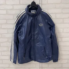 値下げ 70s 80s 90s アディダス OLD adidas デサント DESCENTE 製 トレフォイル 刺繍 ワッペン スリーストライプ ナイロン コーチ ジャケット M