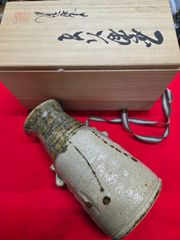 茶道具/掛花入 本村満文 黄瀬戸花入 月心窯 共箱 - メルカリ