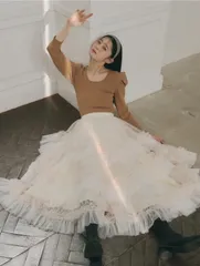 ボリュームティアードスカート アイボリー◾️Olu. オルドット
