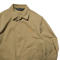 90's ポロラルフローレン コットン スイングトップ (M) カーキ系×オレンジ  ポニー刺繍 チンスト 90年代 旧タグ オールド 三角タグ POLO アメリカ古着 USED ビンテージ ヴィンテージ