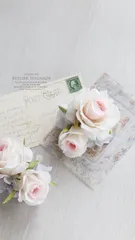 エレガントローズのコサージュ -Pure Pink&Blue《フォーマル/セレモニー/卒業式/入学式/卒園式/入園式/結婚式/母の日/華やか/ピンク/薔薇》