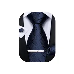 [DiBanGu] ネクタイ 紺 無地 ハンカチ タイピン カフス ネイビーネクタイ セット メンズ フォーマル 入学式 ビジネス