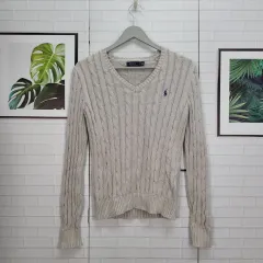 POLO RALPH LAUREN(ポロラルフローレン) ケーブル編み Vネック 長袖 ニット セーター XSサイズ