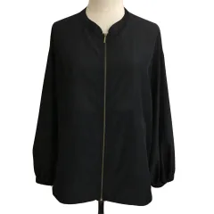 グローバルワーク GLOBAL WORK ジャケット ブルゾン ジップアップ シアー 無地 F 黒 ブラック