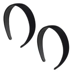 カチューシャ 黒 幅2.5cm 2個セット ベロア製 ヘアアクセサリー ヘアアレンジ ヘアアクセ シンプル レディース メンズ 大人 ブラック