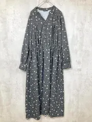 URBAN RESEARCH ROSSO アーバンリサーチロッソ RA36-26K603 ドット フラワー Vネック 花柄 長袖 ワンピース sizeF/黒  ■◇レディース