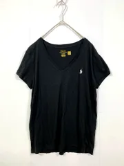 POLO RALPH LAUREN ポロ ラルフローレン 半袖 Vネック Tシャツ sizeM/黒 ■■レディース