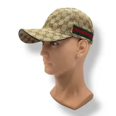 新品同様 GUCCI グッチ キャップ メンズ GGキャンバス ブラウン サイズXL 1BO