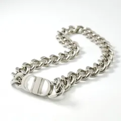 クリスチャンディオール CHRISTIAN DIOR ネックレス ペンダント チョーカー シルバー CD ICON チェーンリンク メンズ