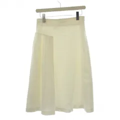 アンタイトル UNTITLED スカート ひざ丈 2 白 ホワイト 無地 アシンメトリーデザイン /LP ■GY58