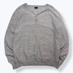 2000s J.CREW Henry Neck Cotton Knit 【L】 2000年代 y2k ジェイクルー ヘンリー ネック コットン ニット グレー 古着 ヴィンテージ