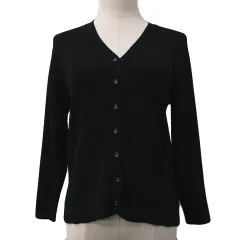 ロペピクニック ROPE Picnic カーディガン ニット Vネック 無地 七分袖 38 黒 ブラック