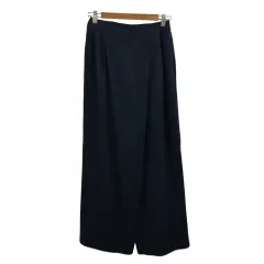 アーバンリサーチ ドアーズ URBAN RESEARCH DOORS パンツ ワイド ロング ピンタック イージー 無地 リネン混 one 紺 ネイビー