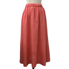 アーバンリサーチ ドアーズ URBAN RESEARCH DOORS スカート フレア ロング ウエストゴム 無地 リネン M ピンク