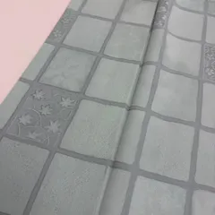 色無地 裄65.5 格子の地紋 紋無し 正絹 着物 MK-3356