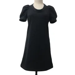 ジルスチュアート JILL STUART ワンピース フレア Aライン ミニ ラウンドネック ウール 無地 半袖 0 グレー