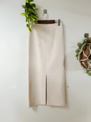 EMILE 前後ろスリット ロング丈スカート 55 アイボリー S