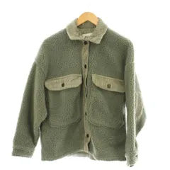 ザラ ZARA ボアジャケット 上着 S 黄緑 ライトグリーン ボア コーデュロイ切り替え レギュラーカラー 長袖 /LP ■GY58