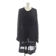 バッカ BACCA ワンピース ひざ丈 長袖 シアー 38 紺 ネイビー /RR