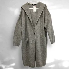 F-015-321　新品　未使用　UNIQLO　WOMEN　 メランジウール フーデットニットコート （長袖）  カラー　 Brown 毛　　100％ バスト　 92-104cm