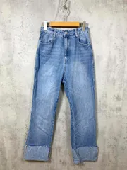 moment+ モーメントプラス mt03002 ロールアップ デニムパンツ sizeL/水色 ■■レディース