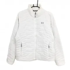 アンダーアーマー 中綿ジャケット 白 ロゴグレー 二重袖  レディース L/G  ゴルフウェア UNDER ARMOUR