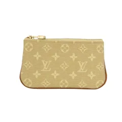 LOUIS VUITTON ルイヴィトン モノグラムミニ ポシェットクレ キーホルダー付 コインケース 小銭入れ キャンバス ベージュ M92438 【中古】