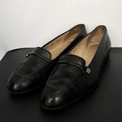 サルヴァトーレフェラガモ Salvatore Ferragamo パンプス ローファー Uチップ レザー 5.5 22.5cm 黒 ブラック