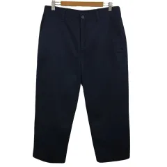 アーバンリサーチ URBAN RESEARCH ITEMS パンツ チノ ワイド ストレート クロップド 無地 40 紺 ネイビー