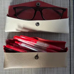 牛革製ペンケース、メガネケース二箇セット