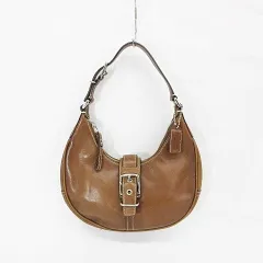 コーチ COACH バッグ ハンドバッグ ハーフムーン ワンショルダー 7541 レザー ブラウン 茶 