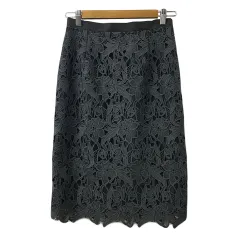 ジャスグリッティー JUSGLITTY スカート タイト 膝丈 レース 花柄 1 グレー