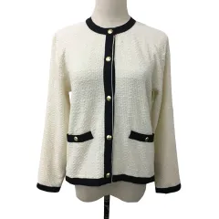 エニィスィス エニシス anySiS カーディガン ニット クルーネック バイカラー 長袖 2 9 白 黒 ホワイト ブラック