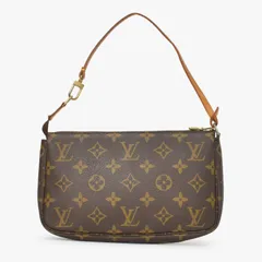 LOUIS VUITTON ルイヴィトン ポシェット アクセソワール アクセサリーポーチ M51980 モノグラム ブラウン レザー PVC 美品 中古 4b011568