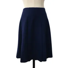 ボールジー BALLSEY トゥモローランド スカート プリーツ ミニ 無地 ウール 38 紺 ネイビー